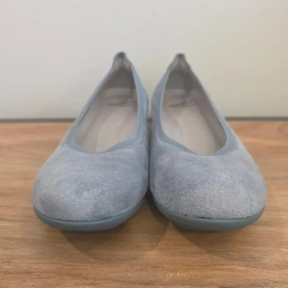 Dansko Kristen Ballet Flats Womens EU 39 Dusty Blue Suede Comfort Slip On Shoes